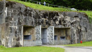 Entrance to the munitions gallery at the base of the ravine at Simserhof