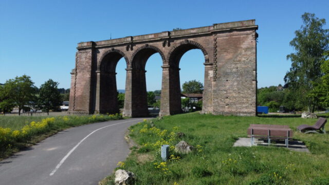 Pfrimm Viadukt looking east with the Zelltal Bike Path running under it
