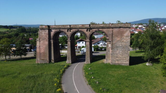 Pfrimm Viadukt looking east with the Donnersberg in the background