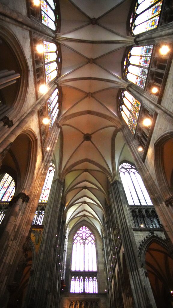 Rib vaults in the ceiling at Cologne Cathedral