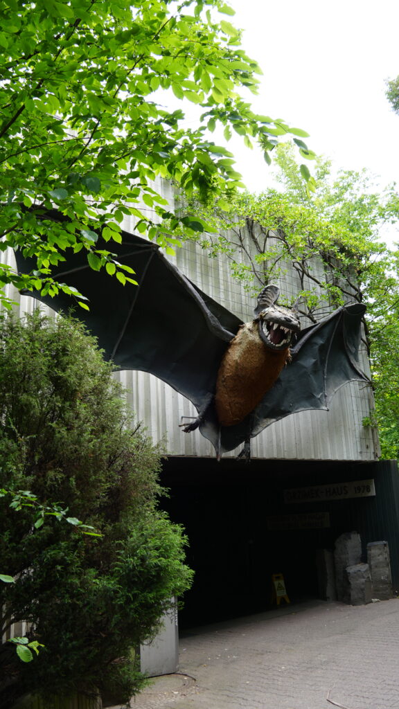Bat exhibit entrance at the Frankfurt Zoo